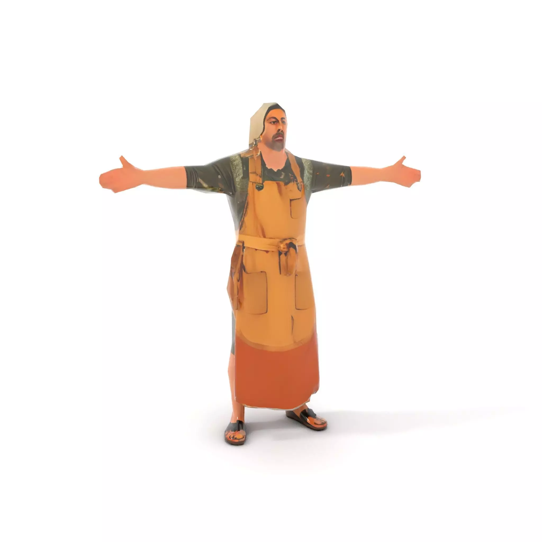 Artisan with Apron Model Pack  Character Low-poly 3D model_8