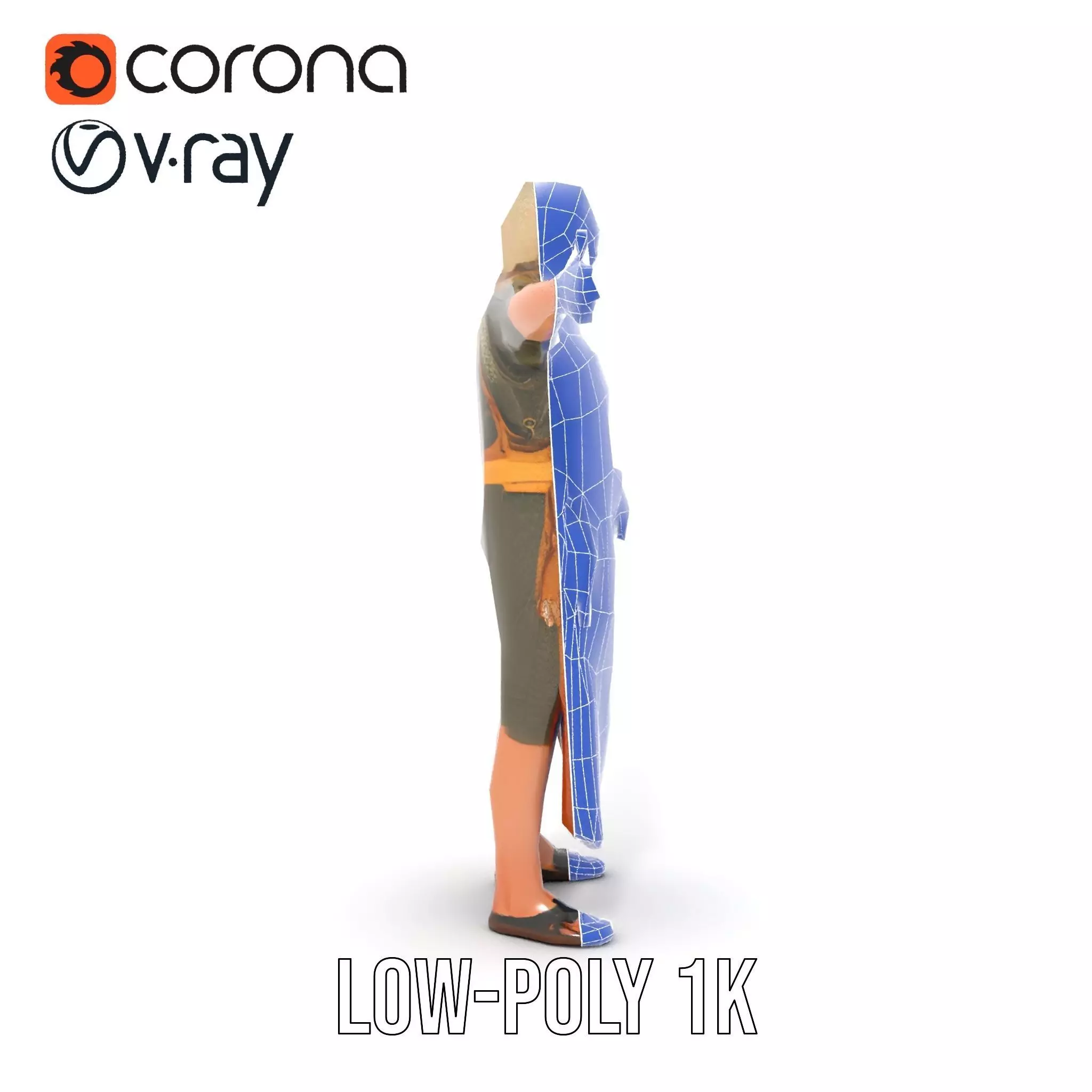 Artisan with Apron Model Pack  Character Low-poly 3D model_31