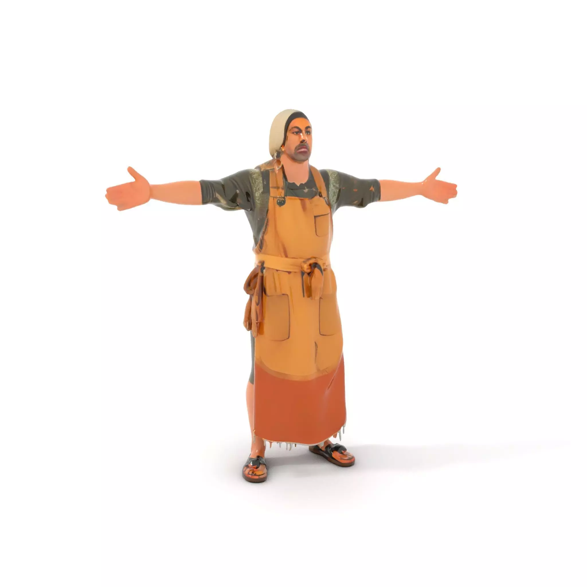 Artisan with Apron Model Pack  Character Low-poly 3D model_0