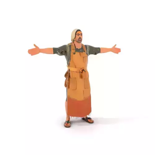 Artisan with Apron Model Pack  Character Low-poly 3D model