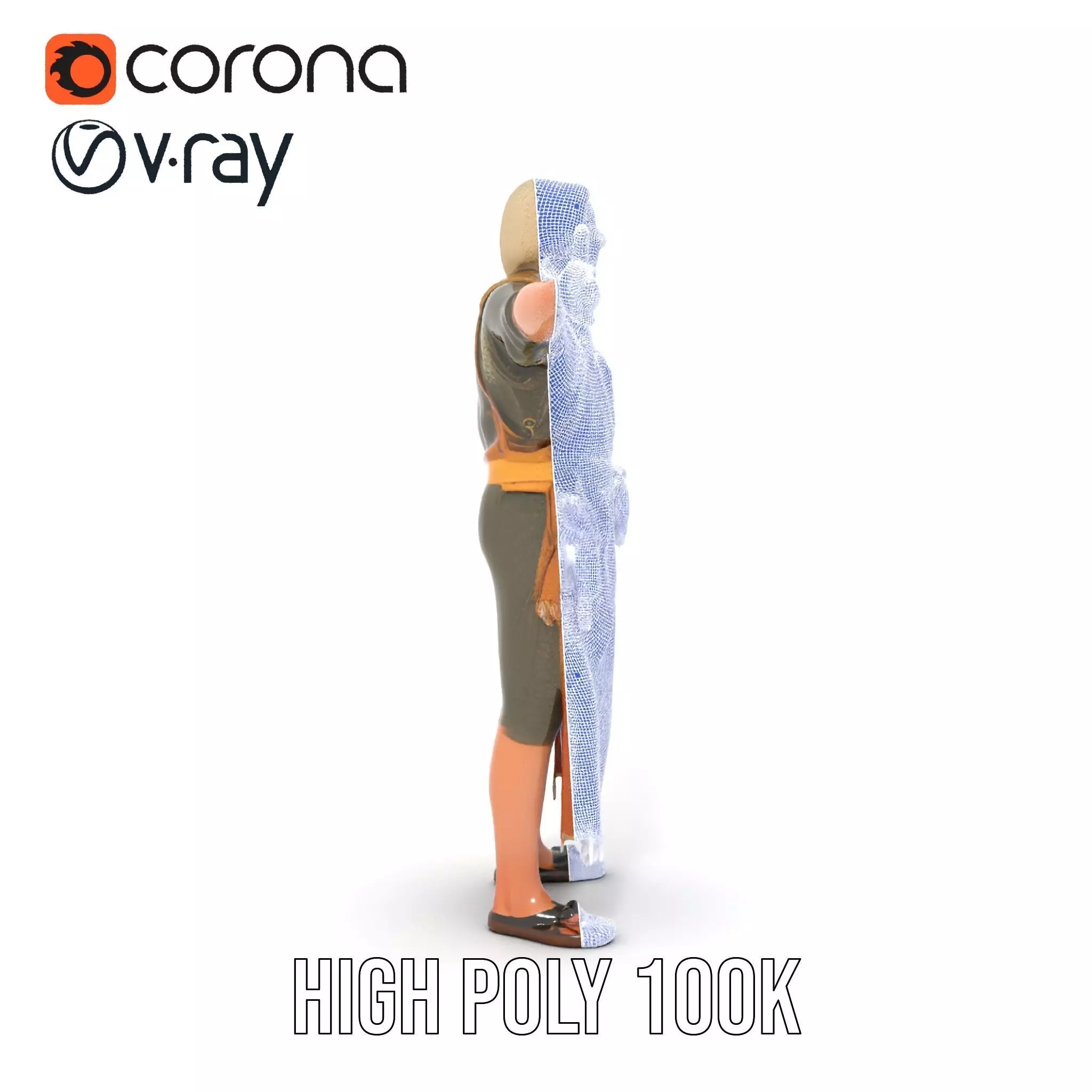 Artisan with Apron Model Pack  Character Low-poly 3D model_27