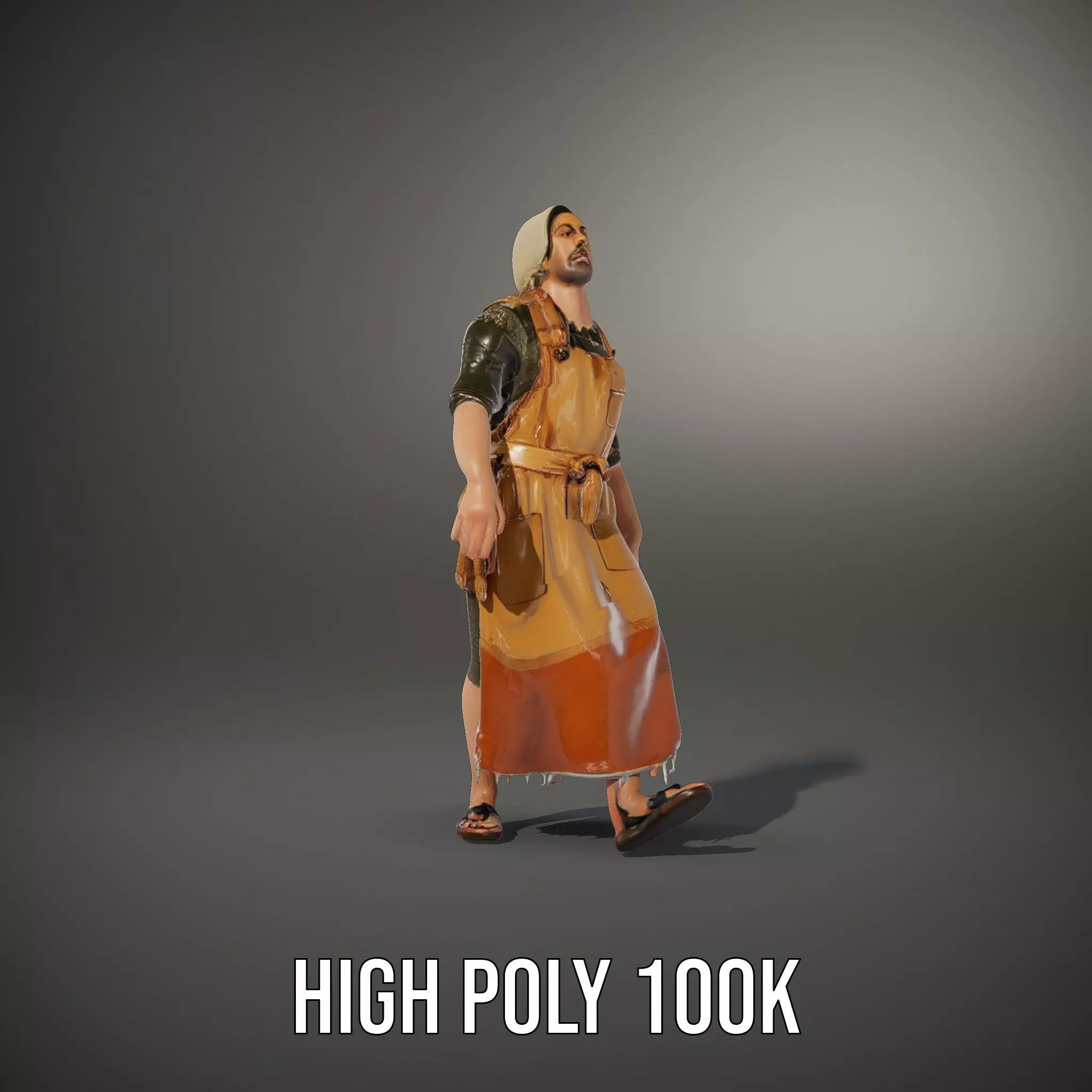 Artisan with Apron Model Pack  Character Low-poly 3D model_35