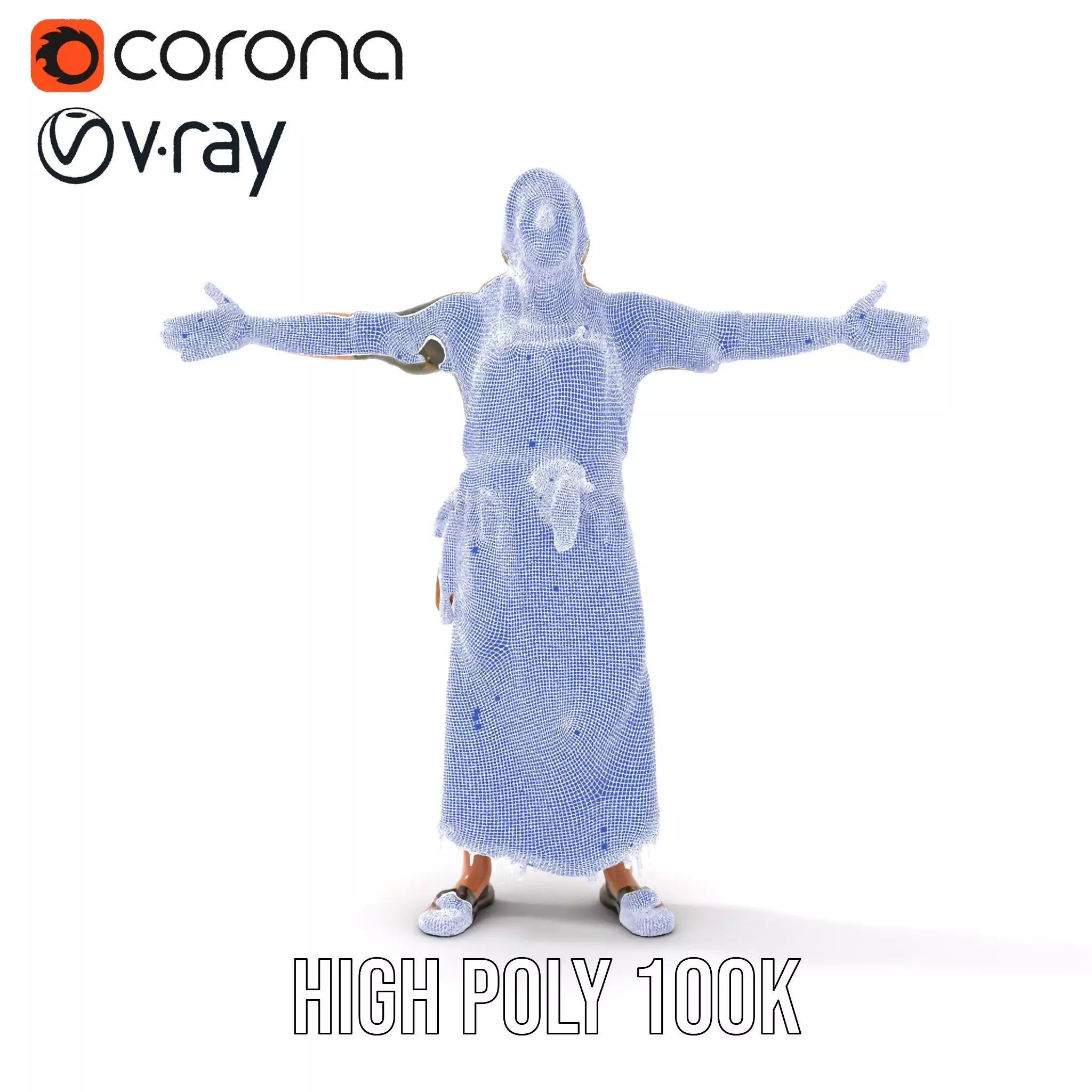 Artisan with Apron Model Pack  Character Low-poly 3D model_32