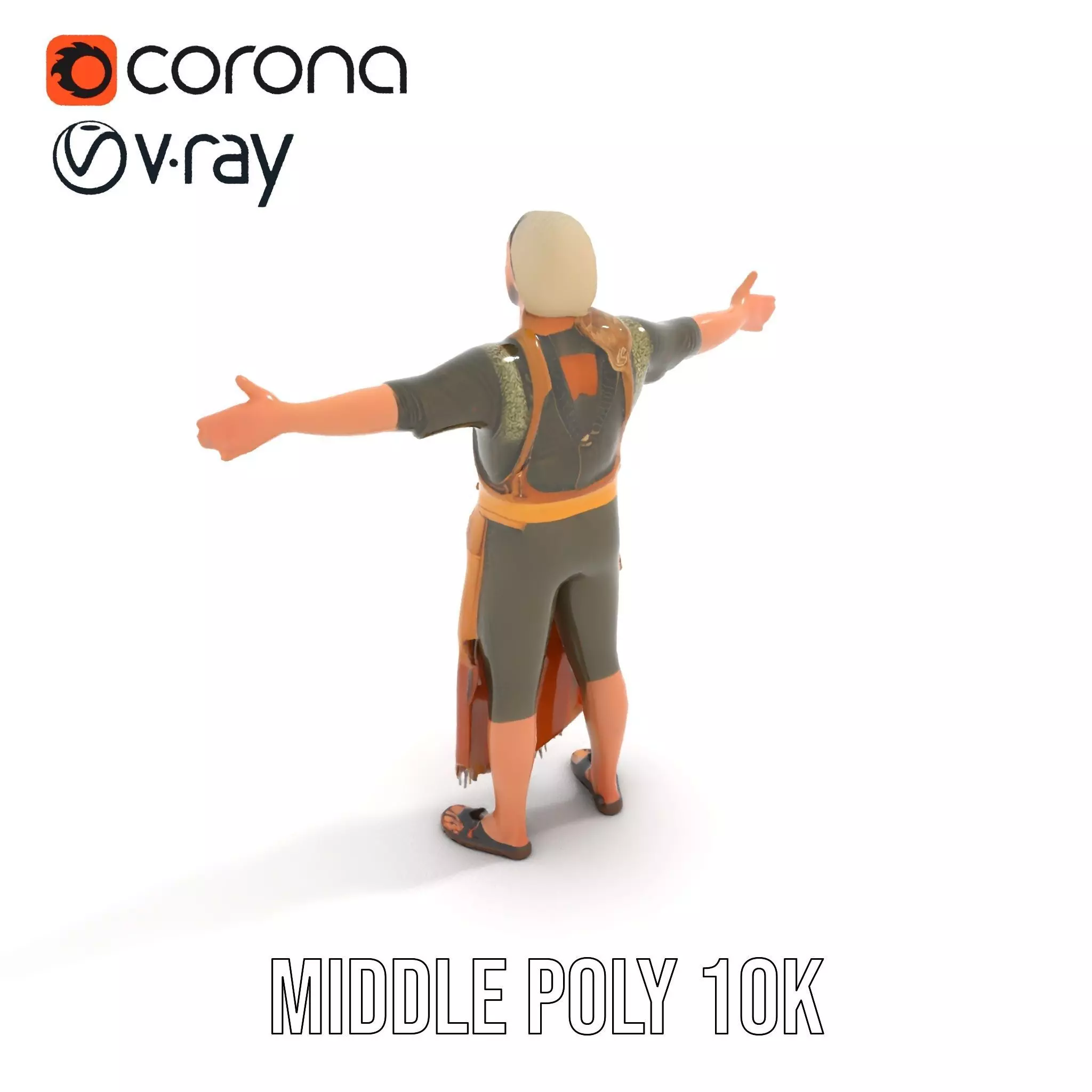 Artisan with Apron Model Pack  Character Low-poly 3D model_7