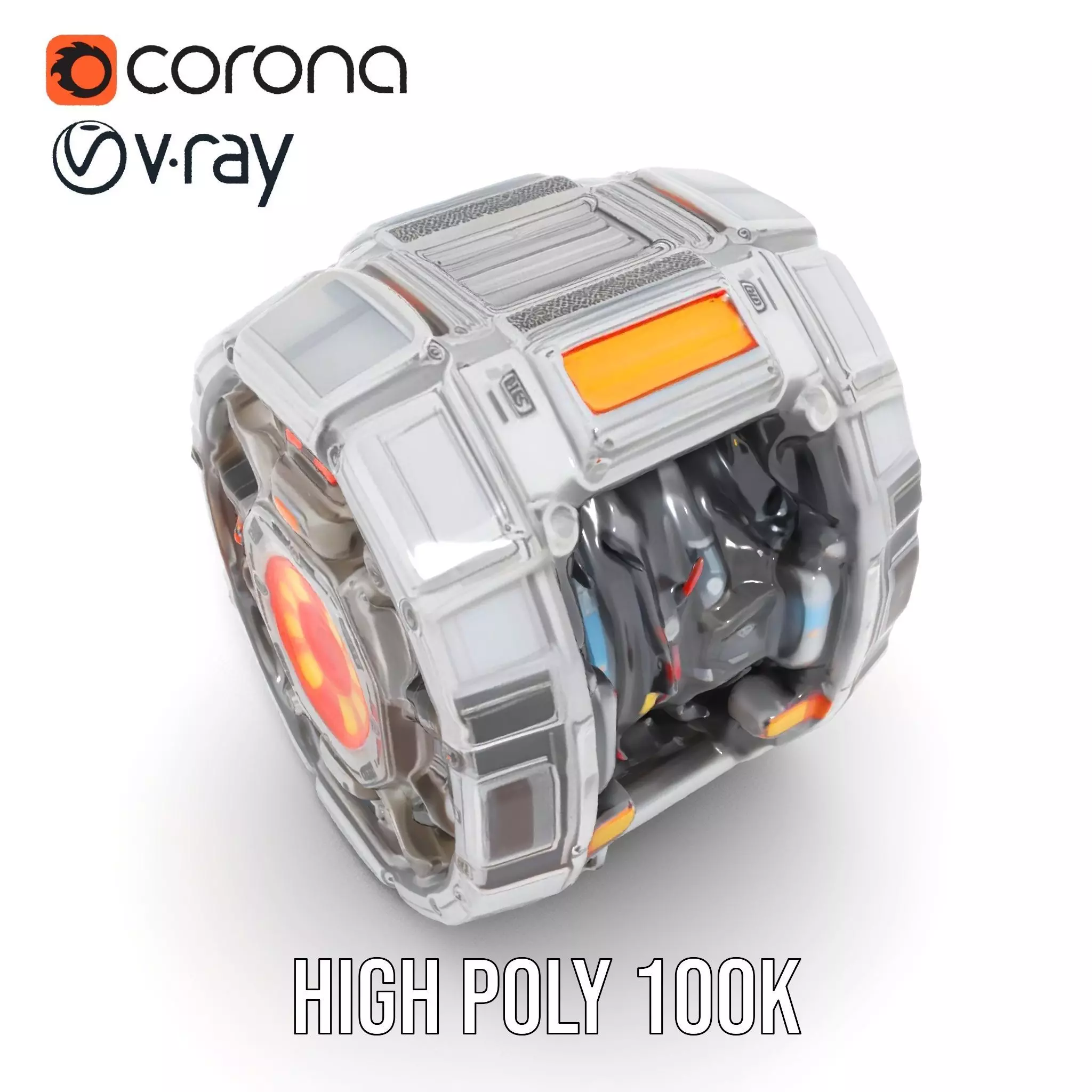 Futuristic Energy Core Model Pack Low-poly 3D model_10
