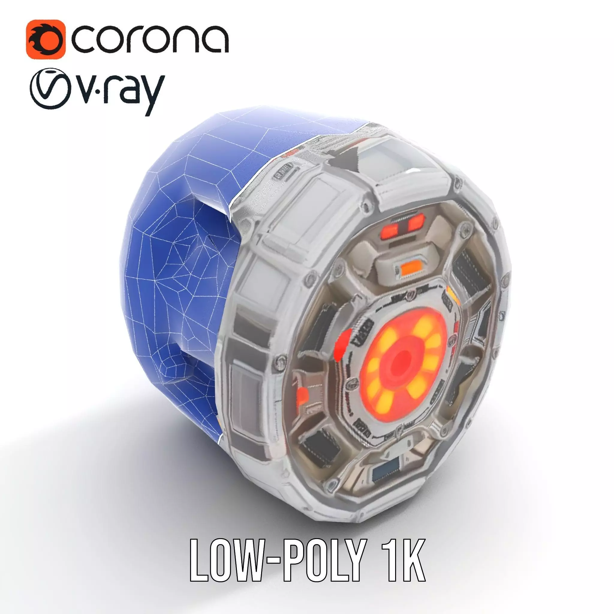 Futuristic Energy Core Model Pack Low-poly 3D model_12