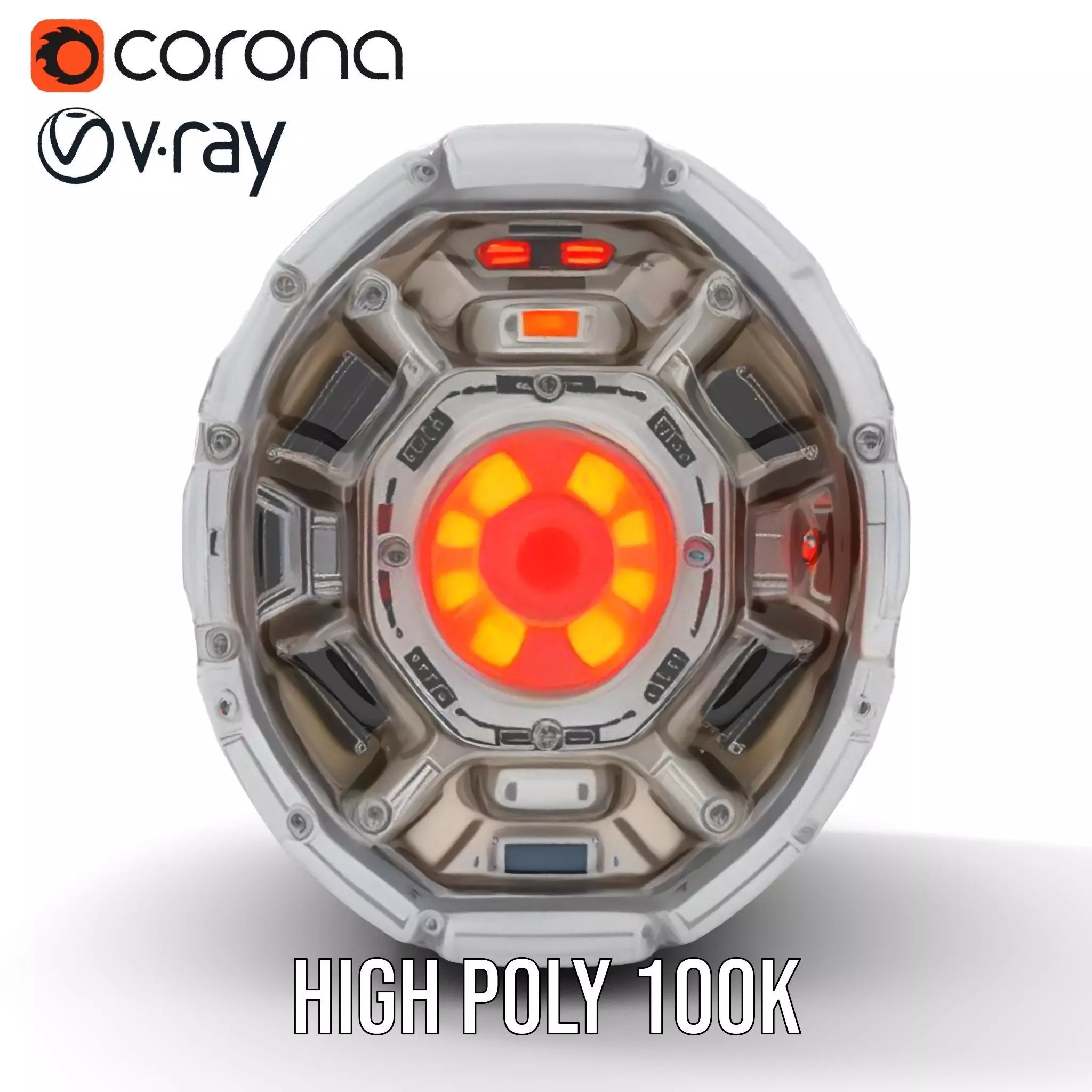 Futuristic Energy Core Model Pack Low-poly 3D model_18