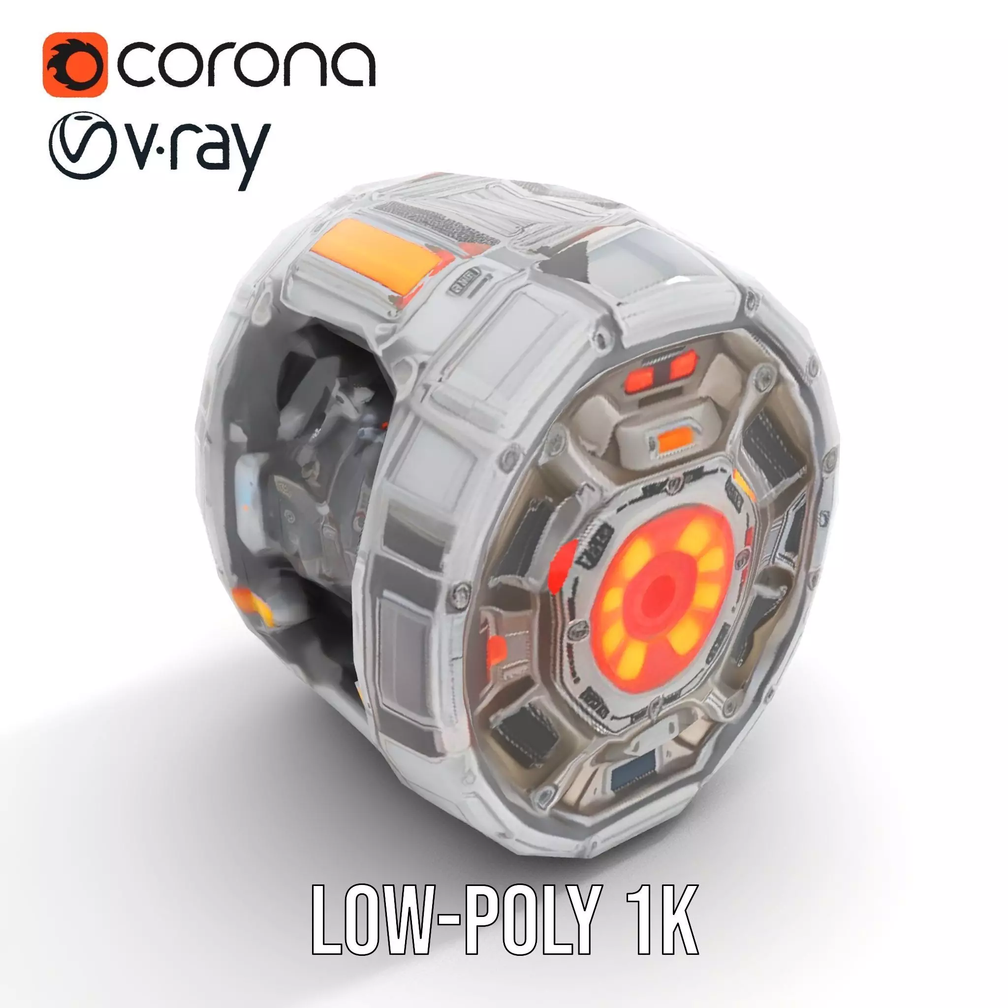 Futuristic Energy Core Model Pack Low-poly 3D model_8