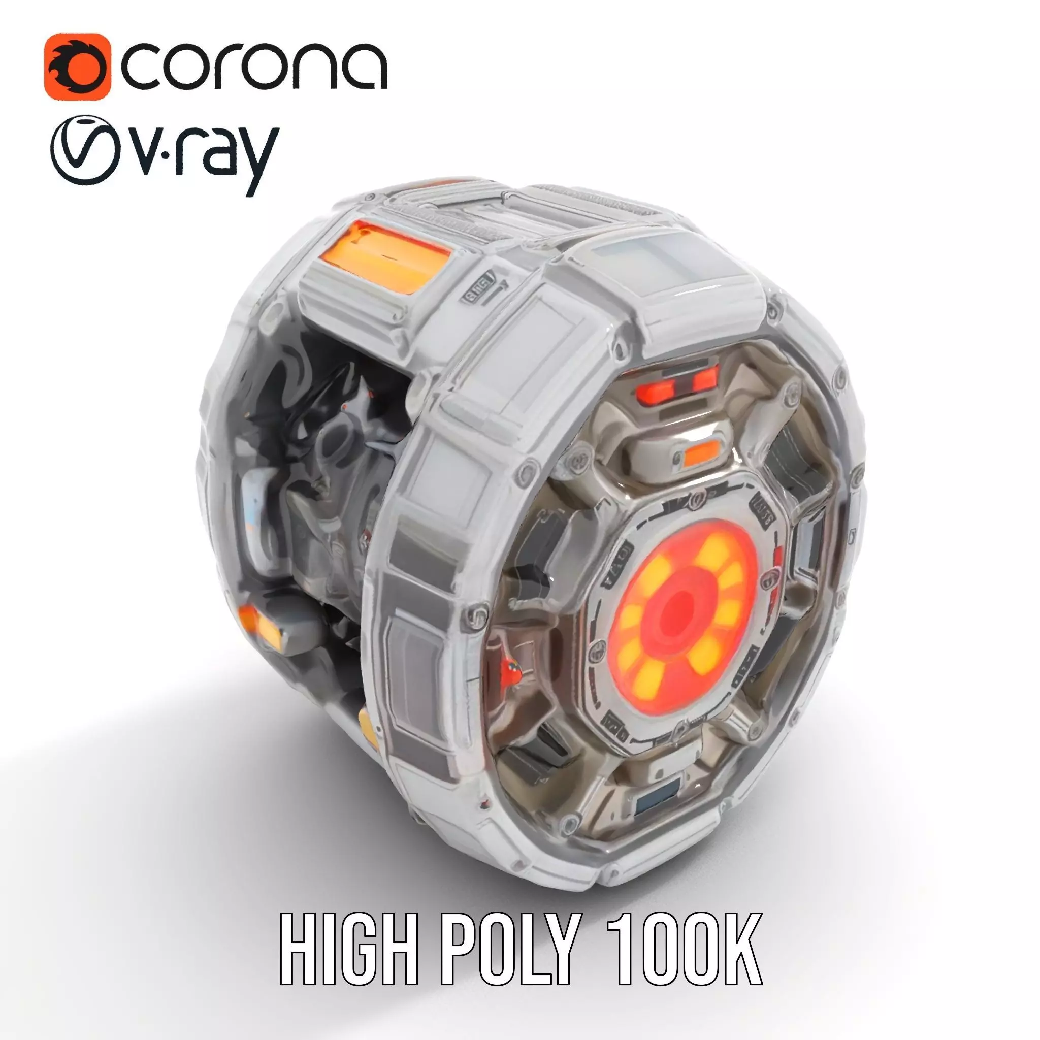 Futuristic Energy Core Model Pack Low-poly 3D model_13