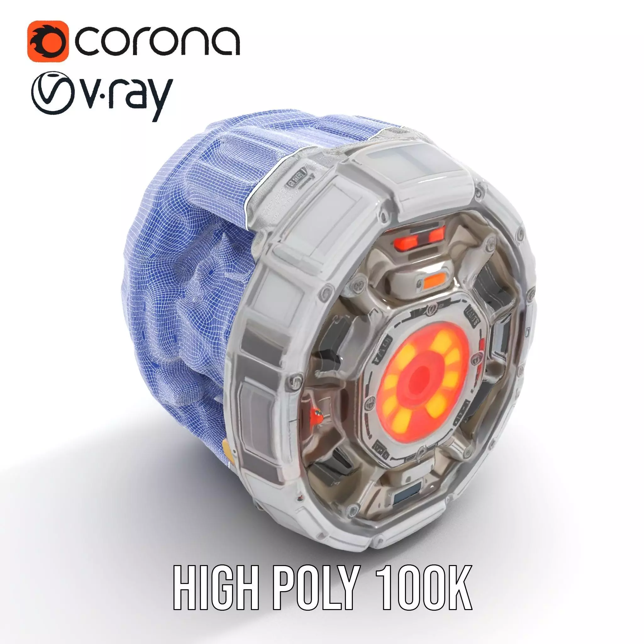 Futuristic Energy Core Model Pack Low-poly 3D model_32