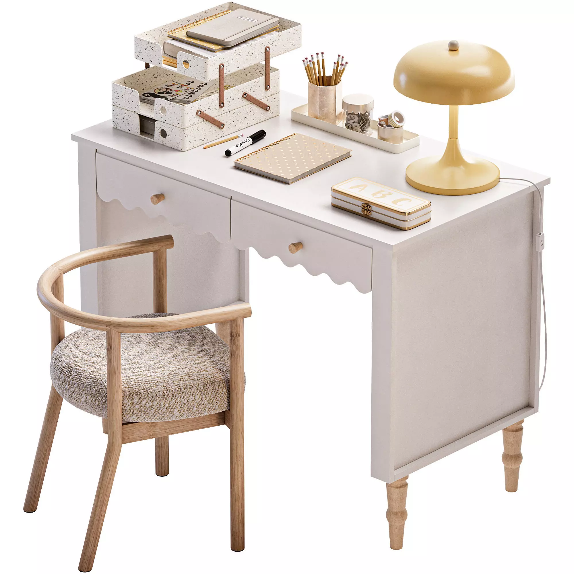 Study Room Desk For Teenagers and Kids M06 3D model