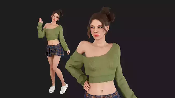 Sweater skirt girl
