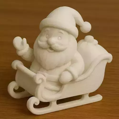 Santa Claus in Sleigh 3D print model