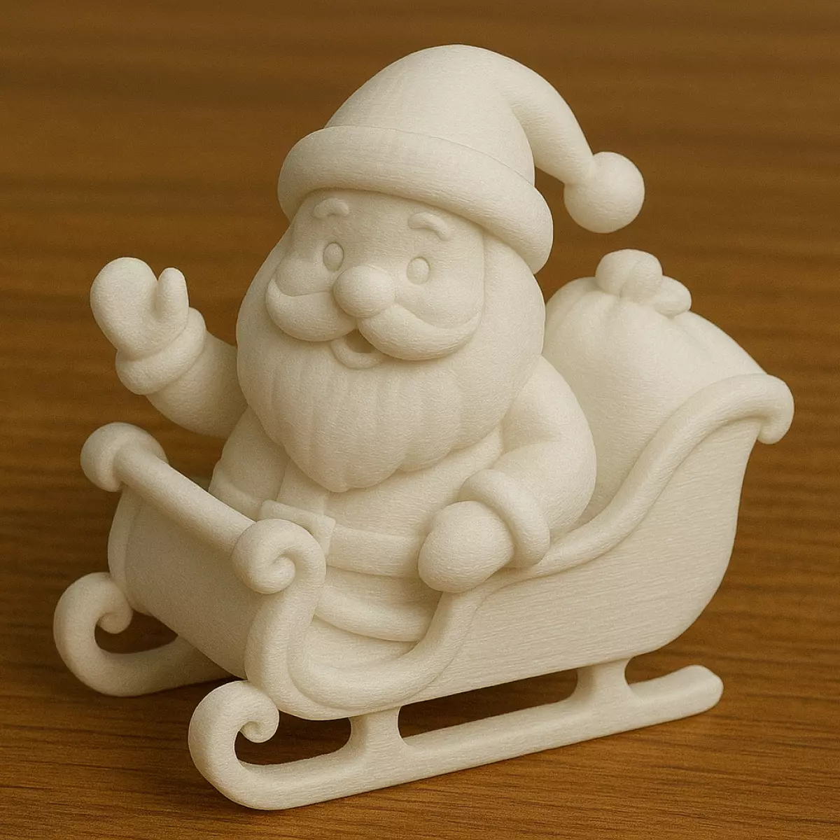 Santa Claus in Sleigh 3D print model_0