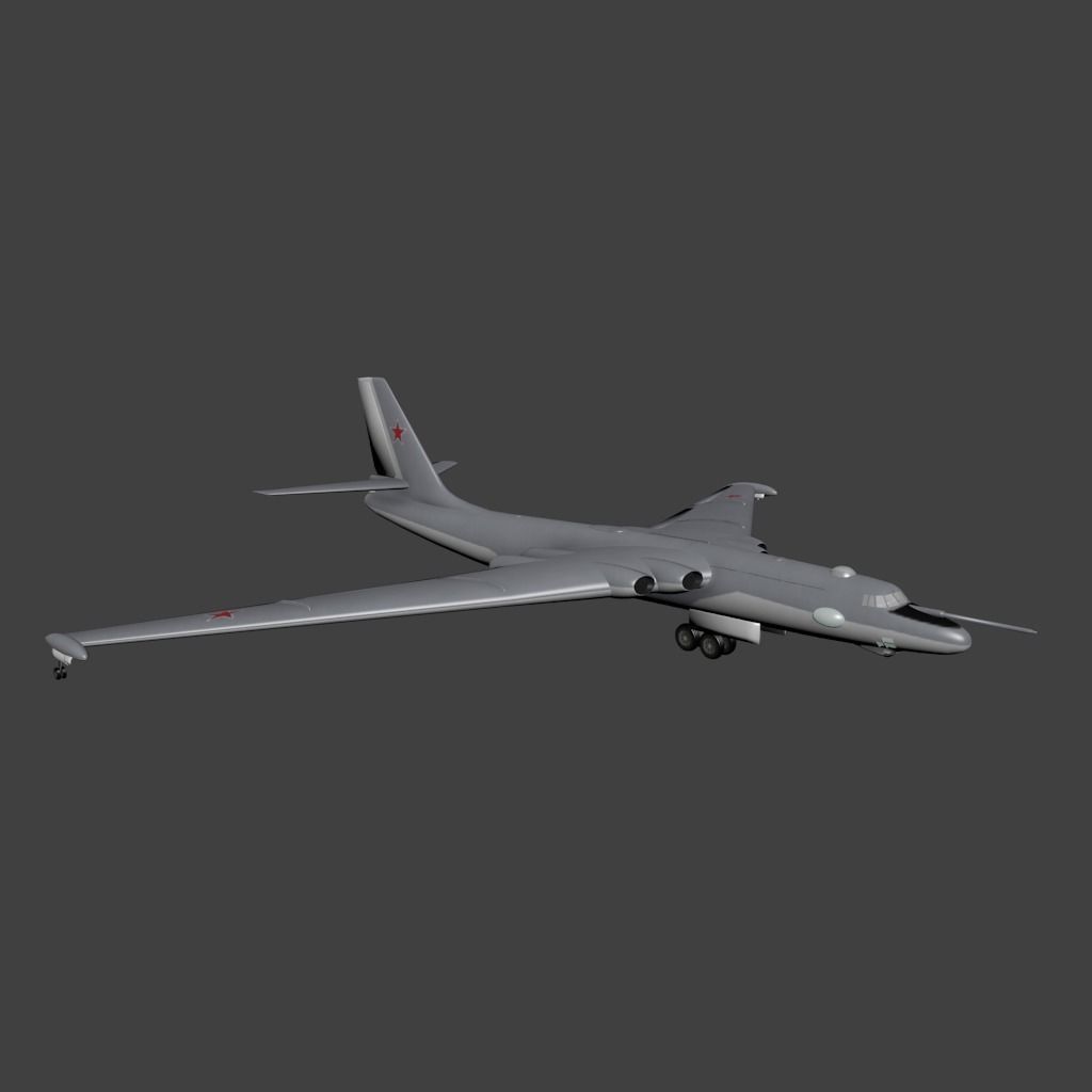 Miassichtchev-M4-Bison russian air force fighter jet Free low-poly 3D model_0