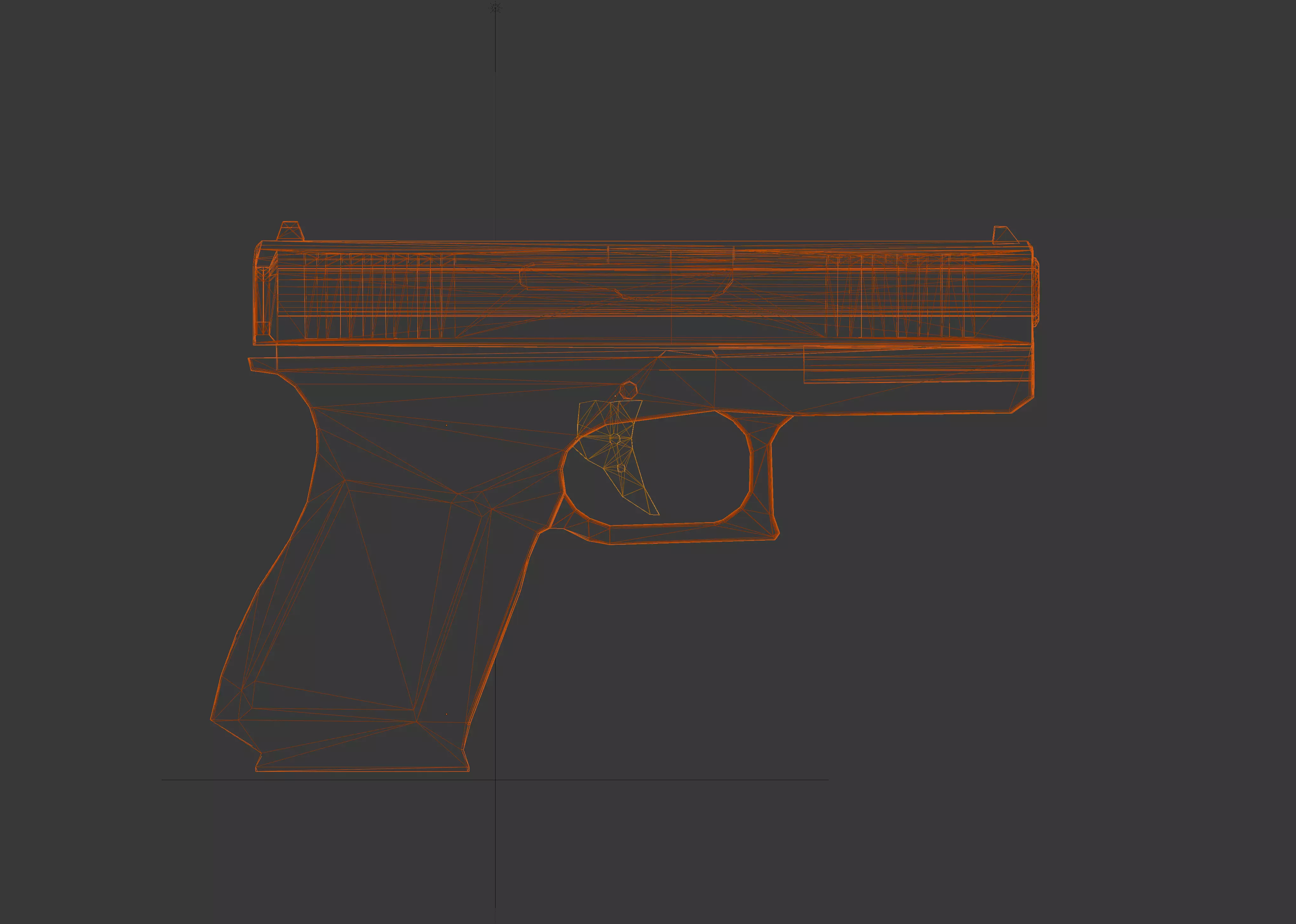LOW POLY  gun Low-poly 3D model_14