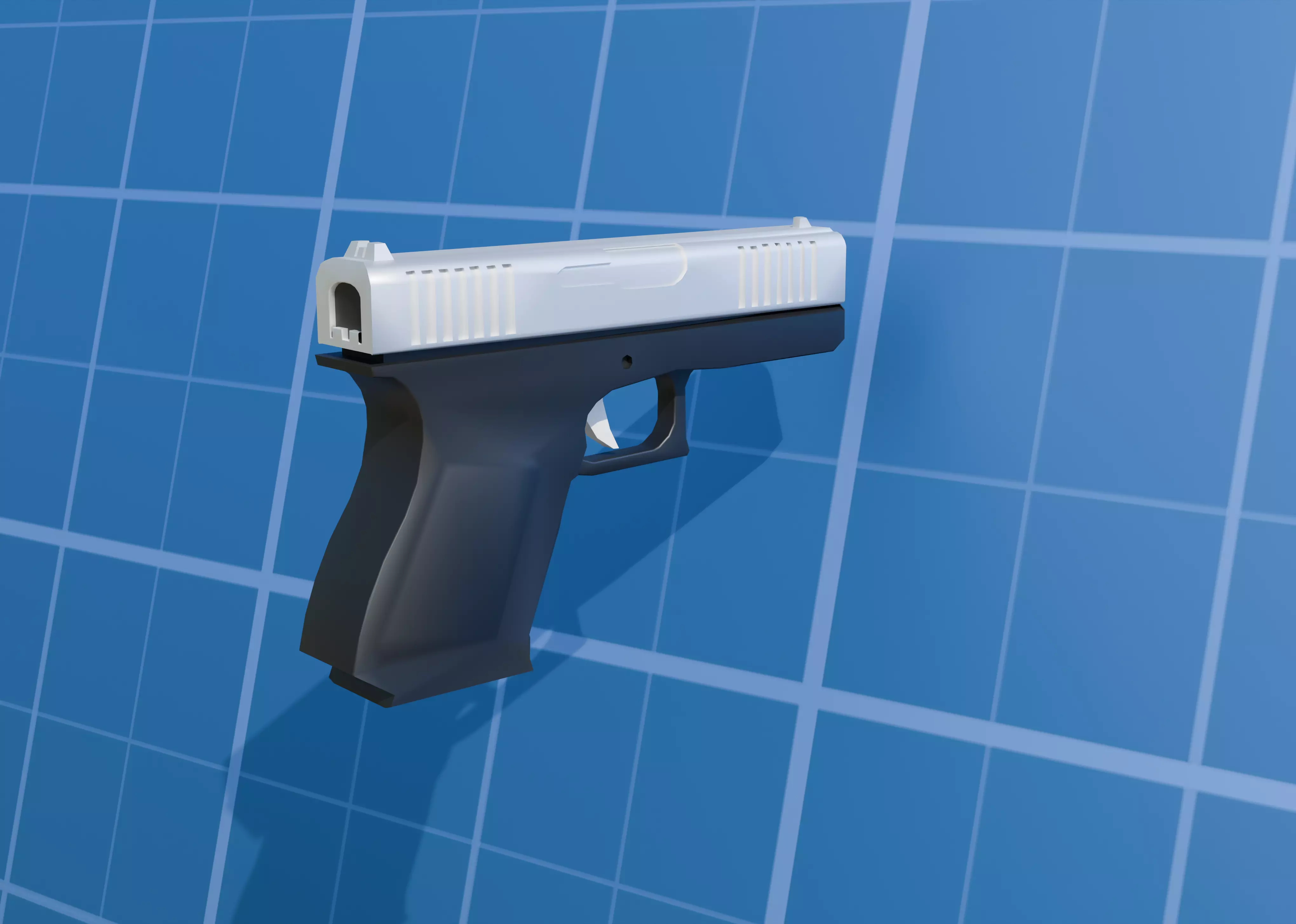 LOW POLY  gun Low-poly 3D model_5