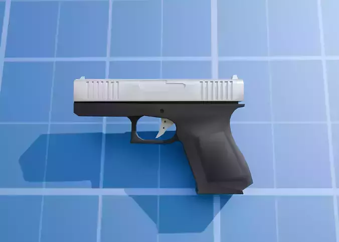 LOW POLY  gun Low-poly 3D model