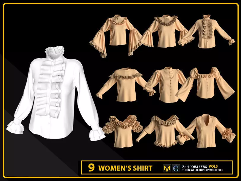 9 WOMENS SHIRT 3D model