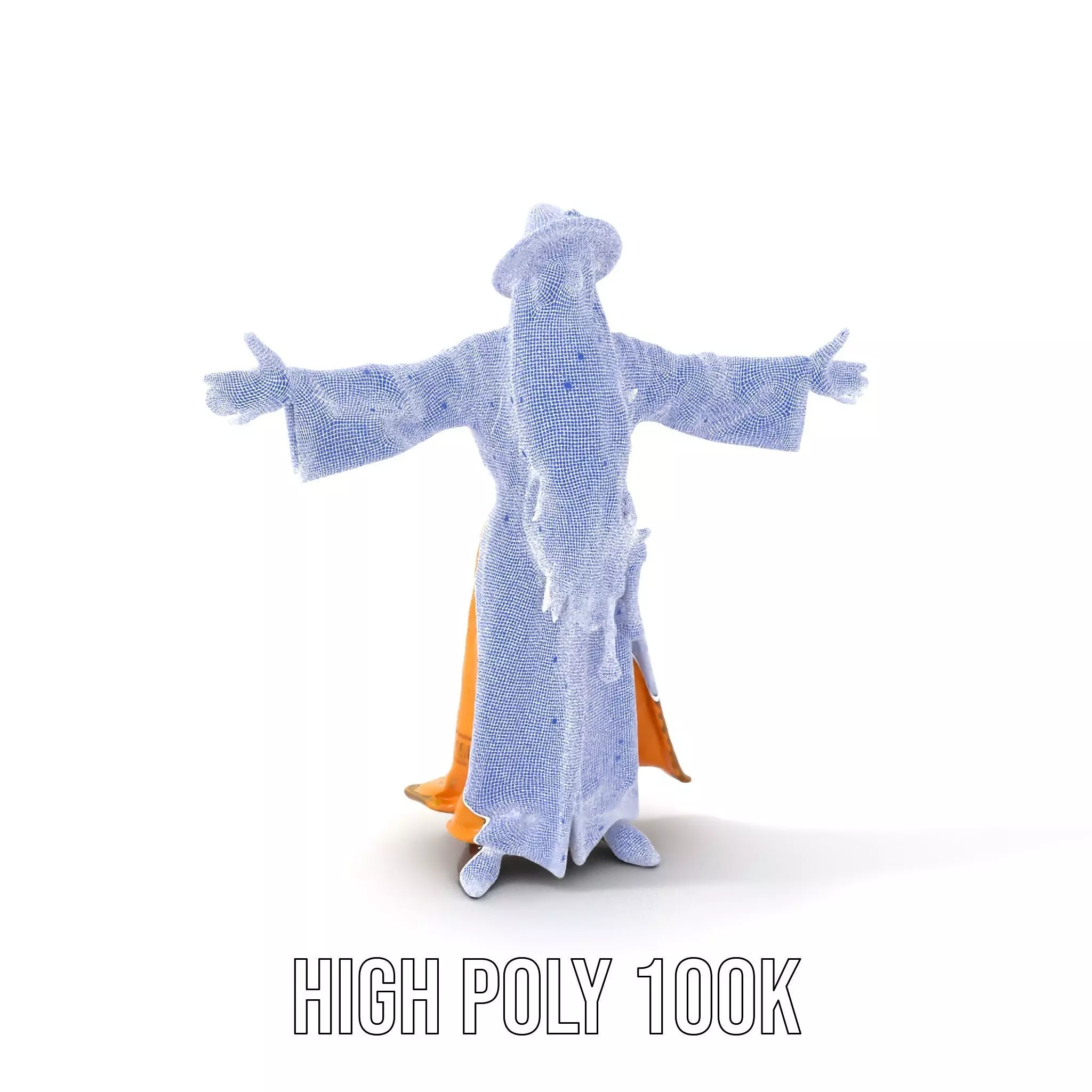 Wizard Character Model Pack with Vibrant Yellow Robe Low-poly 3D model_5