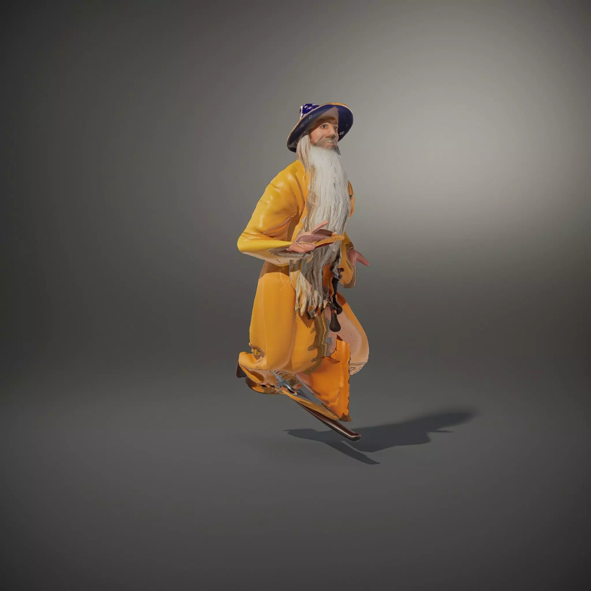 Wizard Character Model Pack with Vibrant Yellow Robe Low-poly 3D model_35