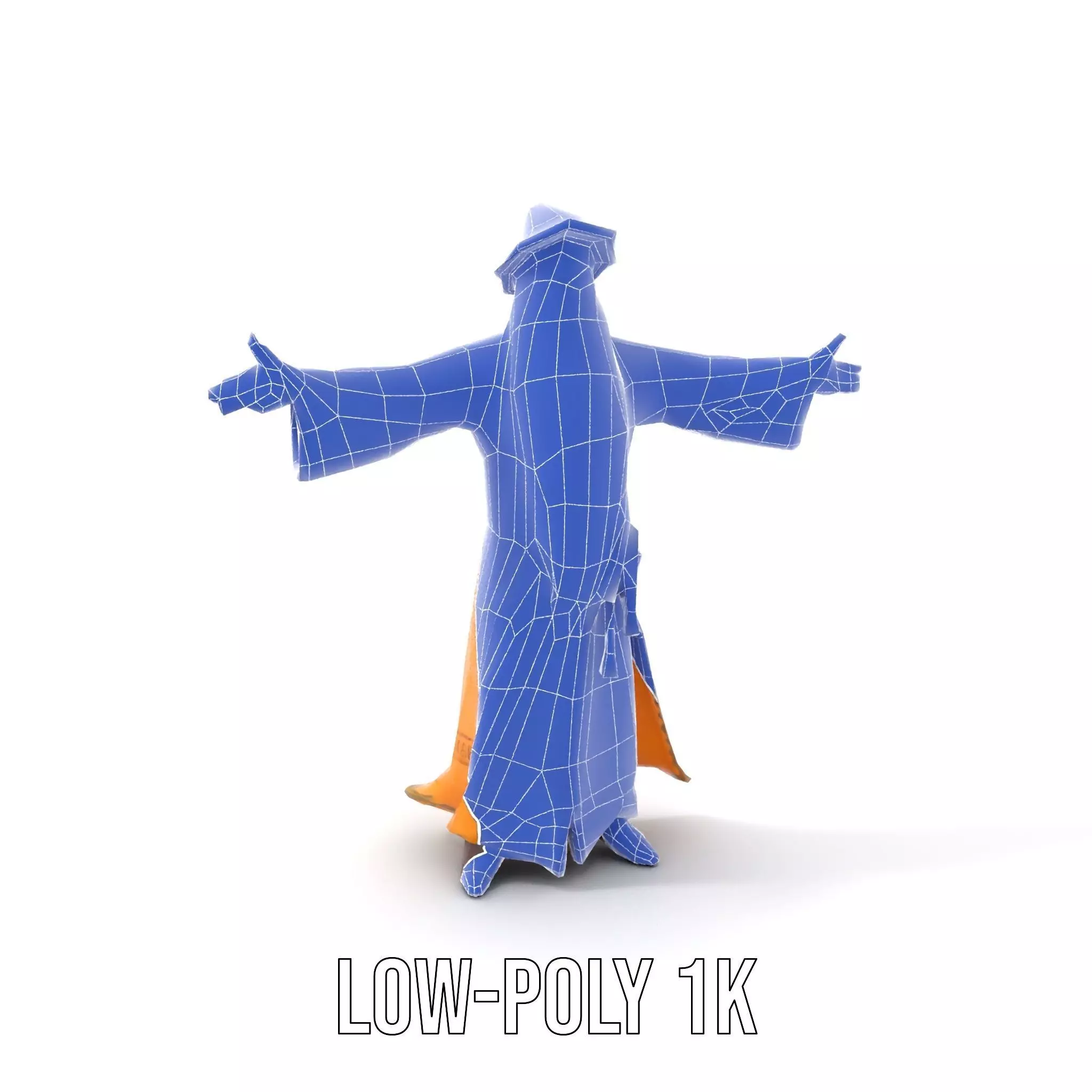 Wizard Character Model Pack with Vibrant Yellow Robe Low-poly 3D model_31