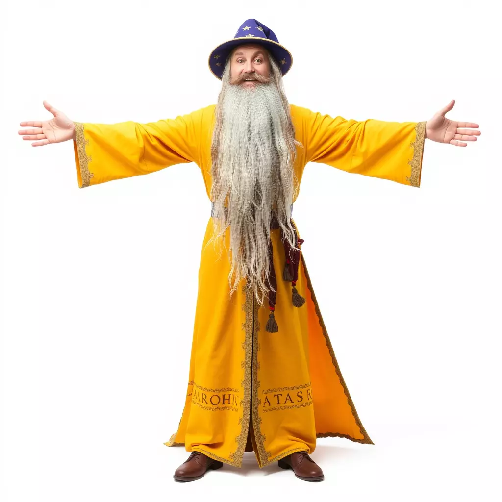 Wizard Character Model Pack with Vibrant Yellow Robe Low-poly 3D model_3