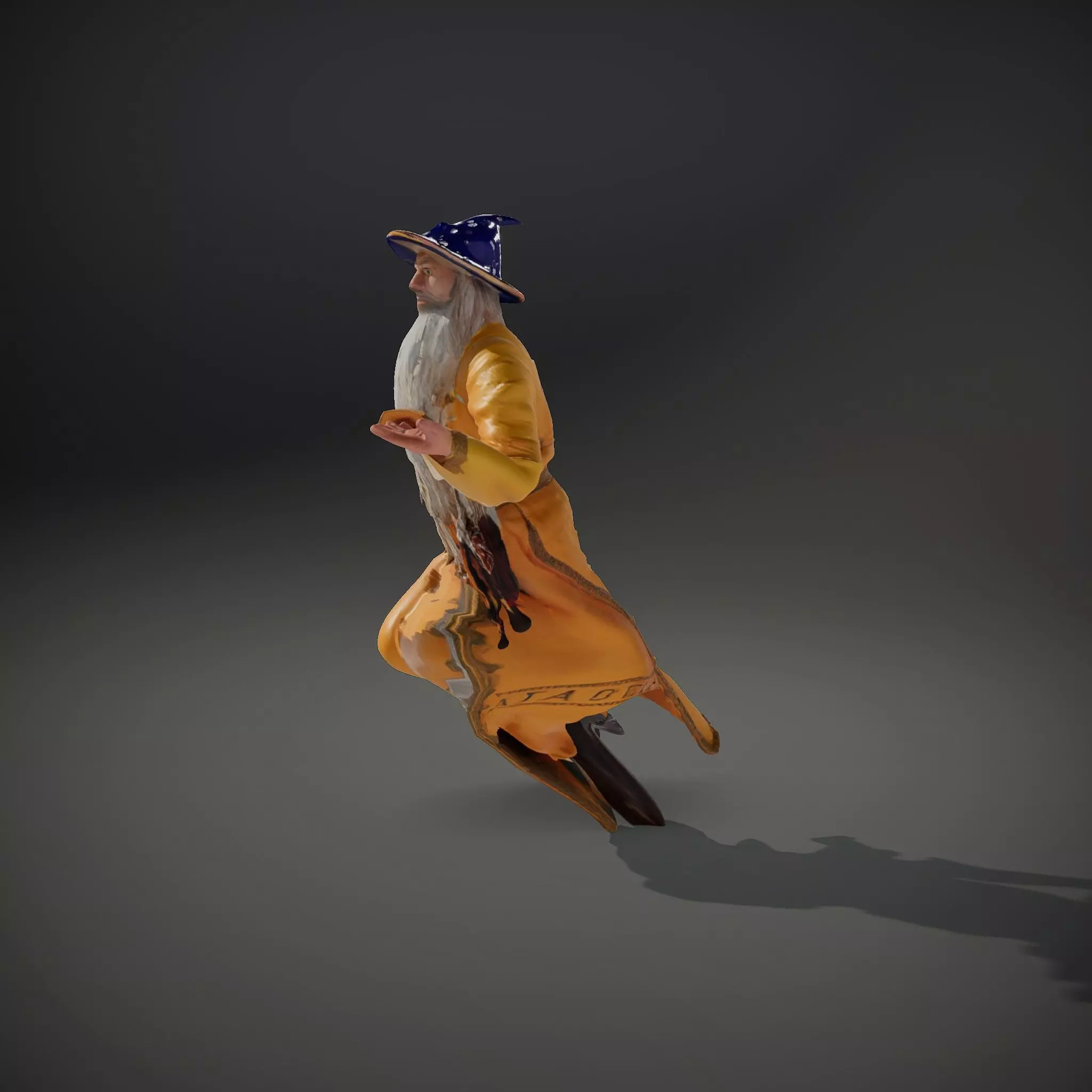 Wizard Character Model Pack with Vibrant Yellow Robe Low-poly 3D model_34