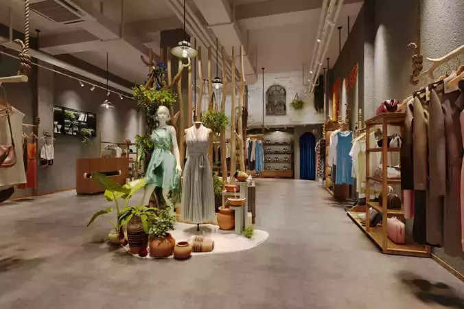 Boutique - Girls and women clothing store 3D model