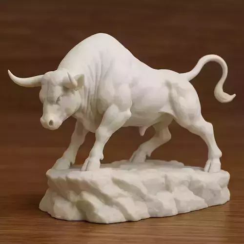 Brave Bull On Rock 3D print model