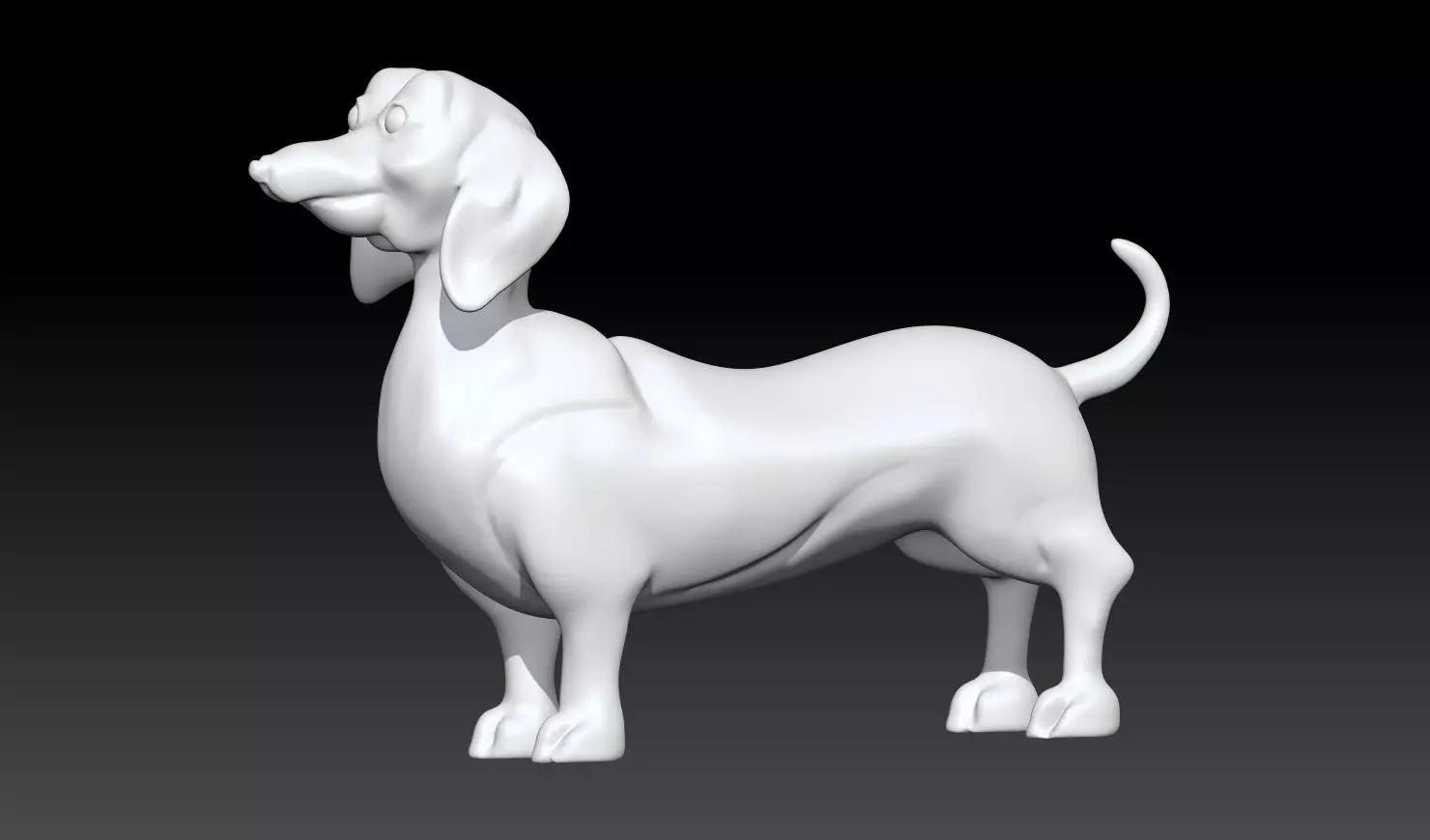 Dachshund Dog STL 3D Model 3D print model_6