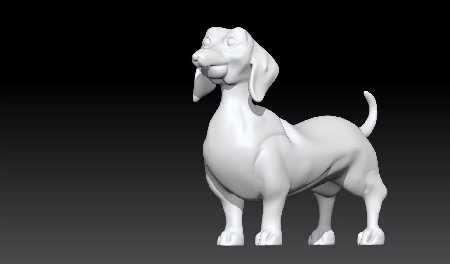 Dachshund Dog STL 3D Model 3D print model_0
