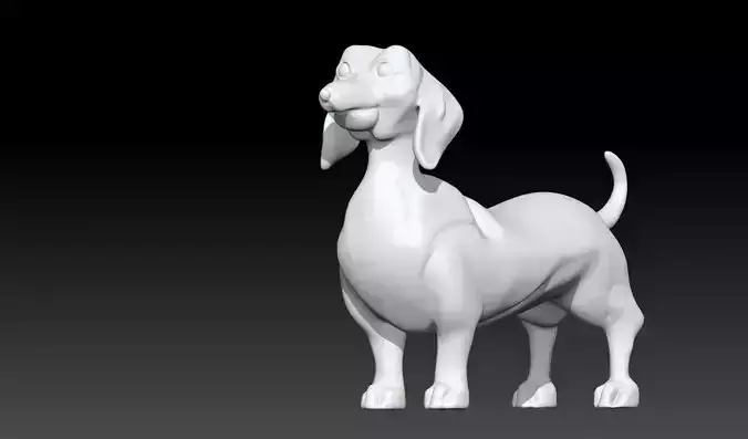 Dachshund Dog STL 3D Model