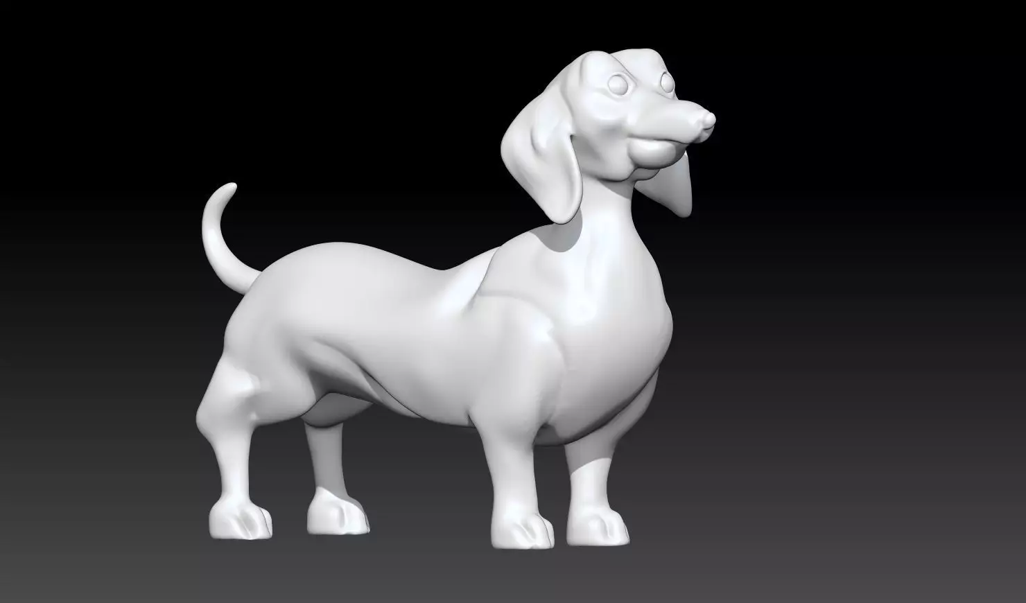 Dachshund Dog STL 3D Model 3D print model_4