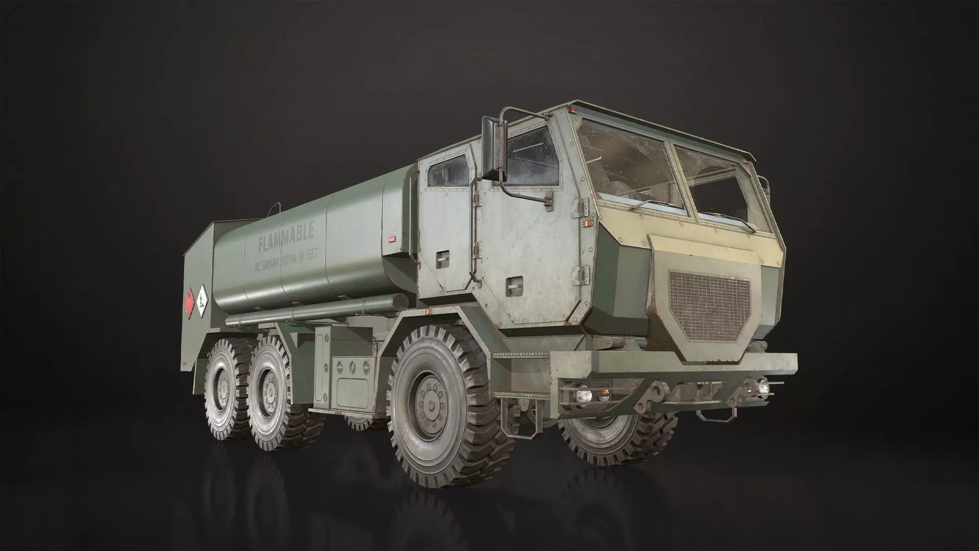 Military Truck V2 - Tanker Low-poly 3D model