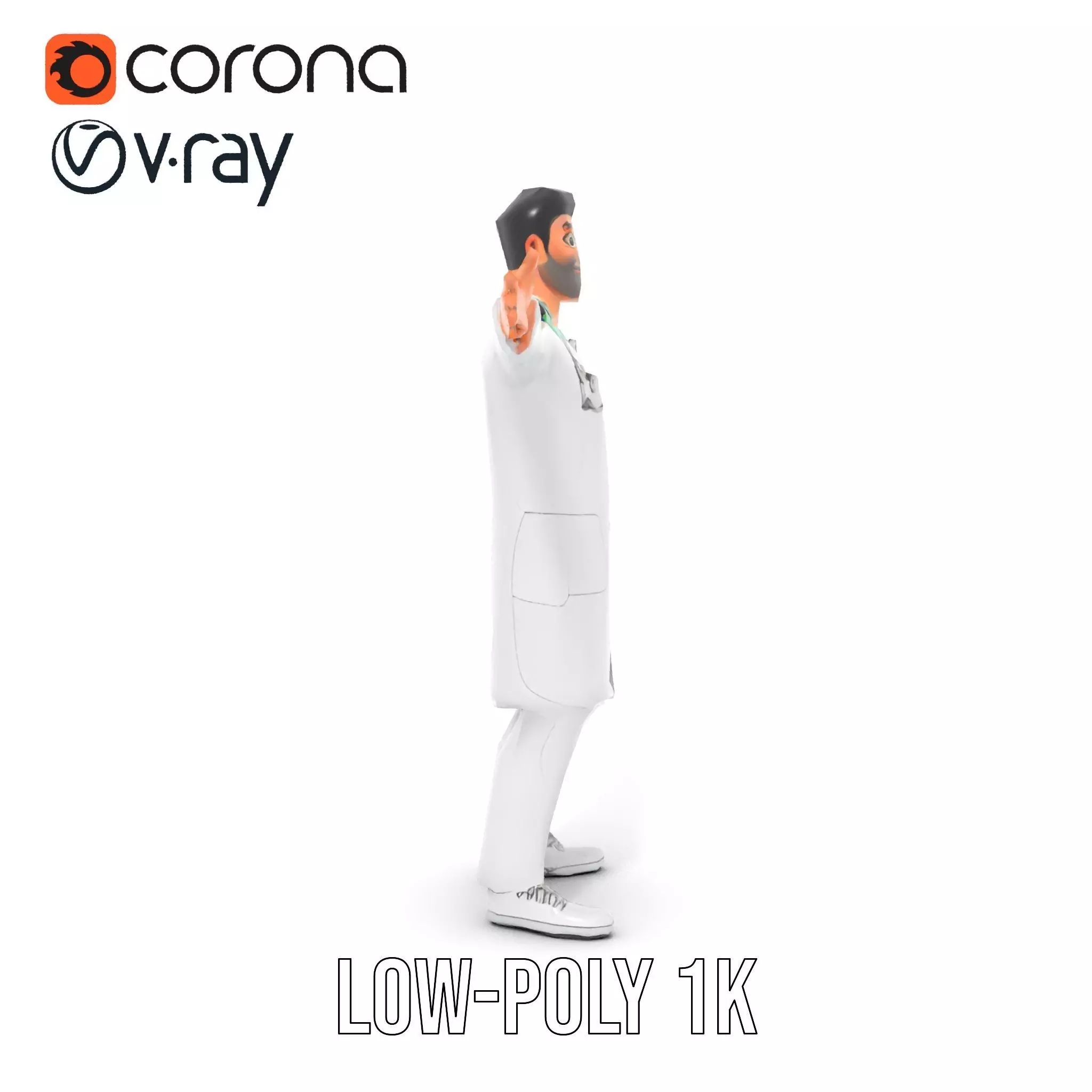 Doctor Character Model Pack with PBR Textures Low-poly 3D model_20