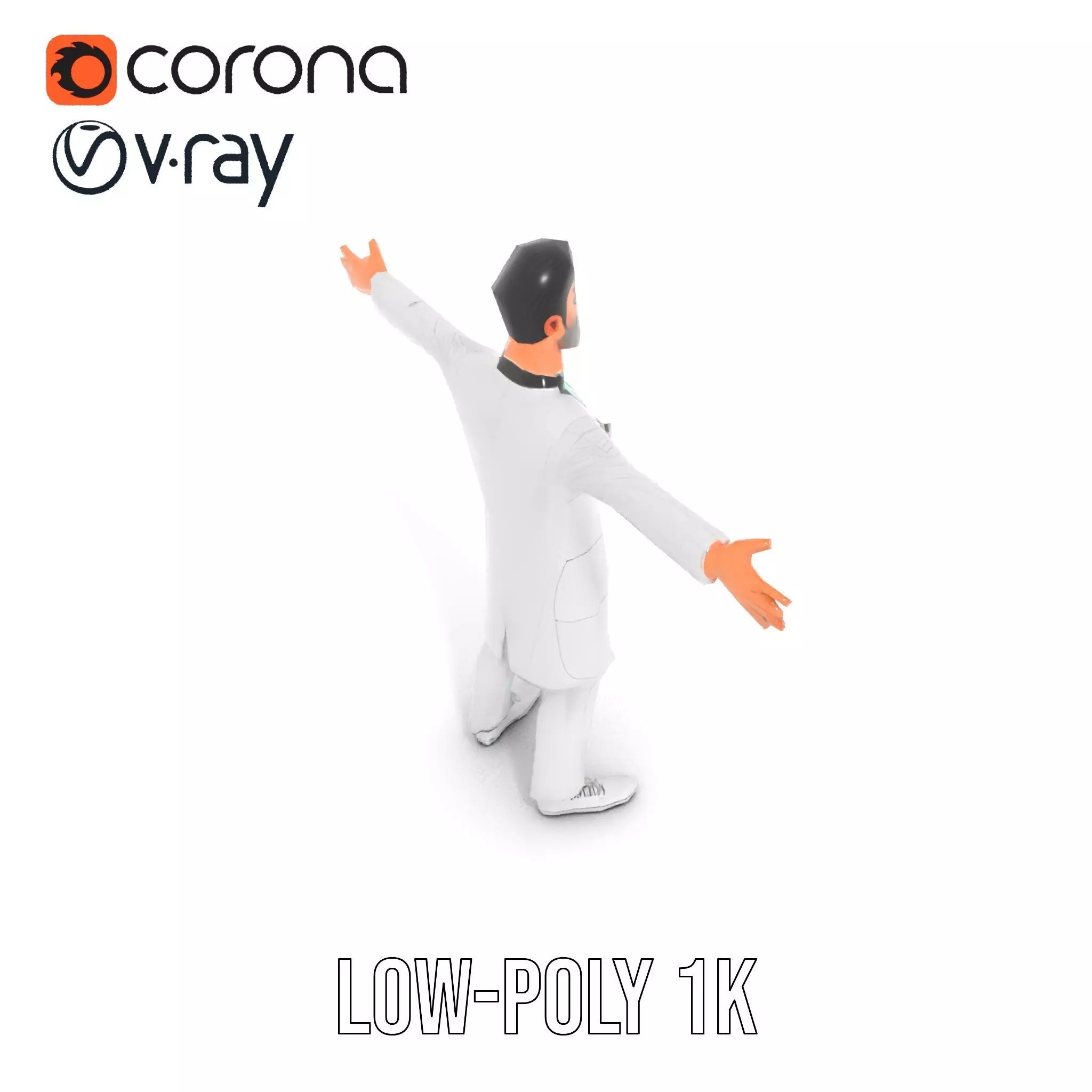 Doctor Character Model Pack with PBR Textures Low-poly 3D model_14