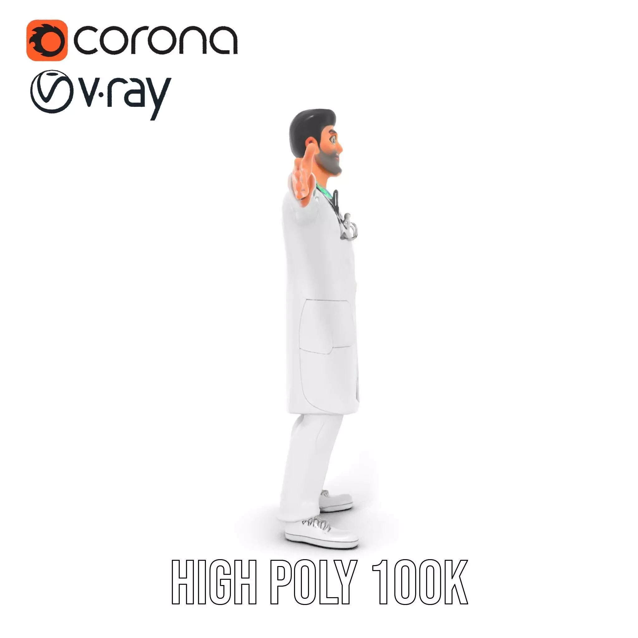 Doctor Character Model Pack with PBR Textures Low-poly 3D model_21