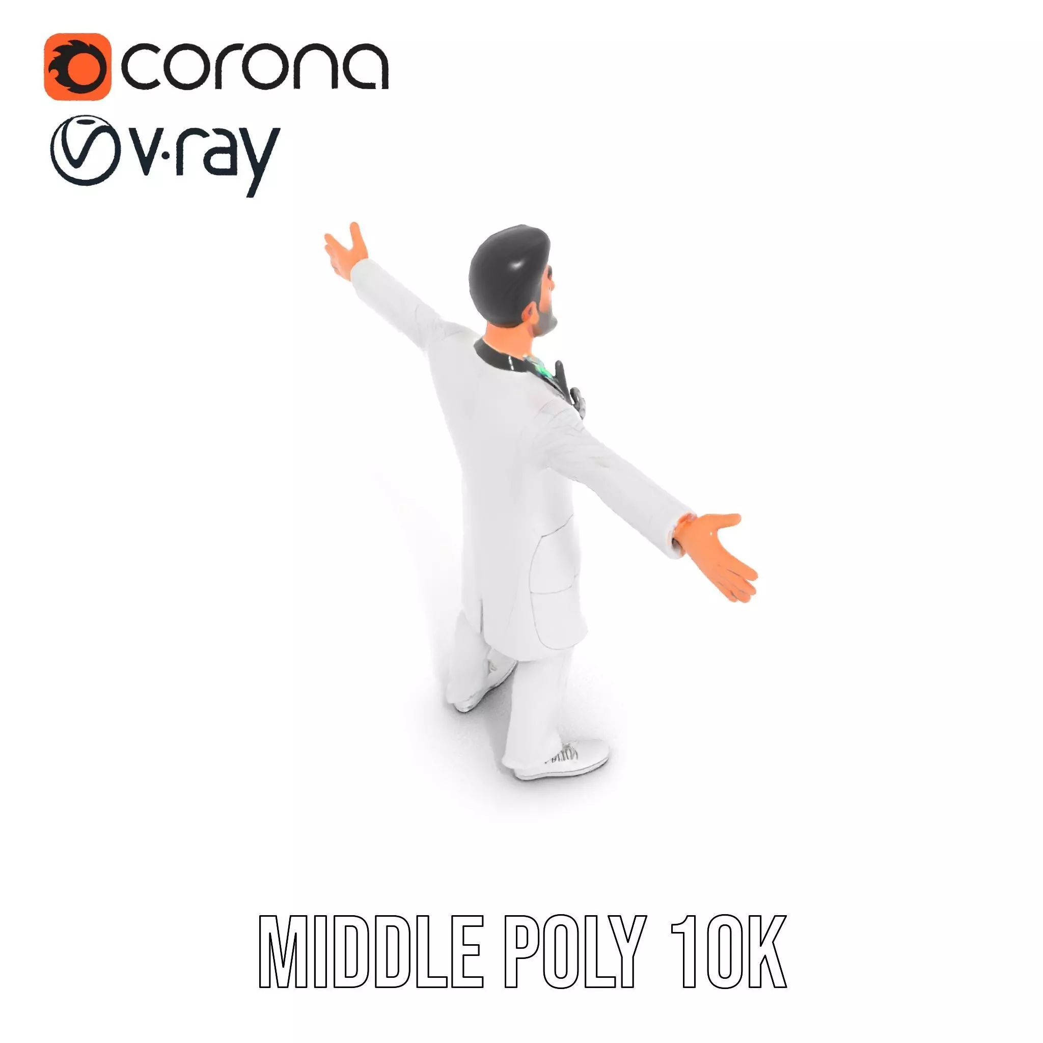 Doctor Character Model Pack with PBR Textures Low-poly 3D model_30