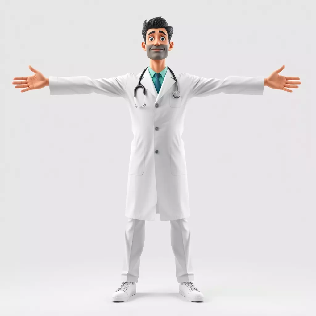 Doctor Character Model Pack with PBR Textures Low-poly 3D model_3