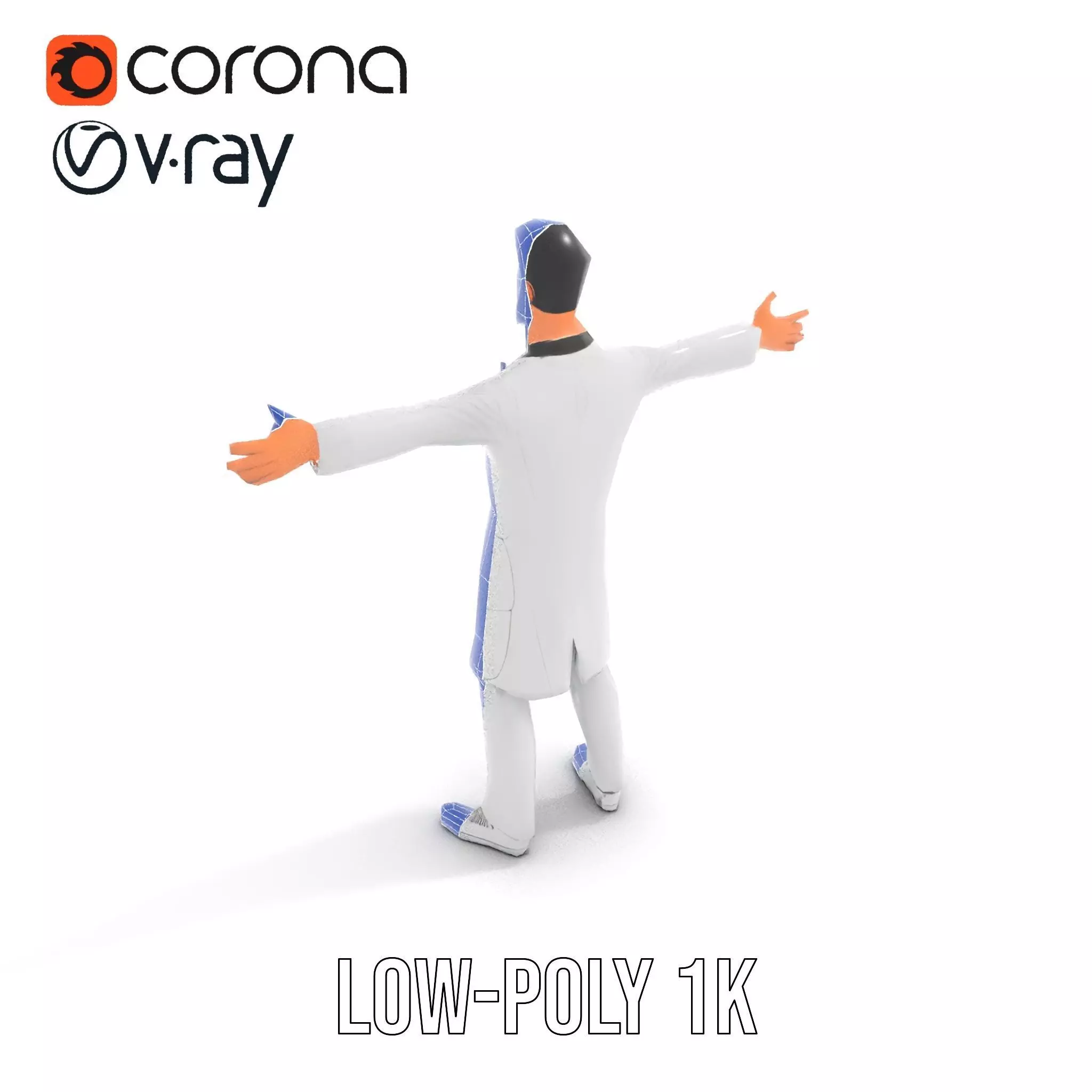 Doctor Character Model Pack with PBR Textures Low-poly 3D model_26