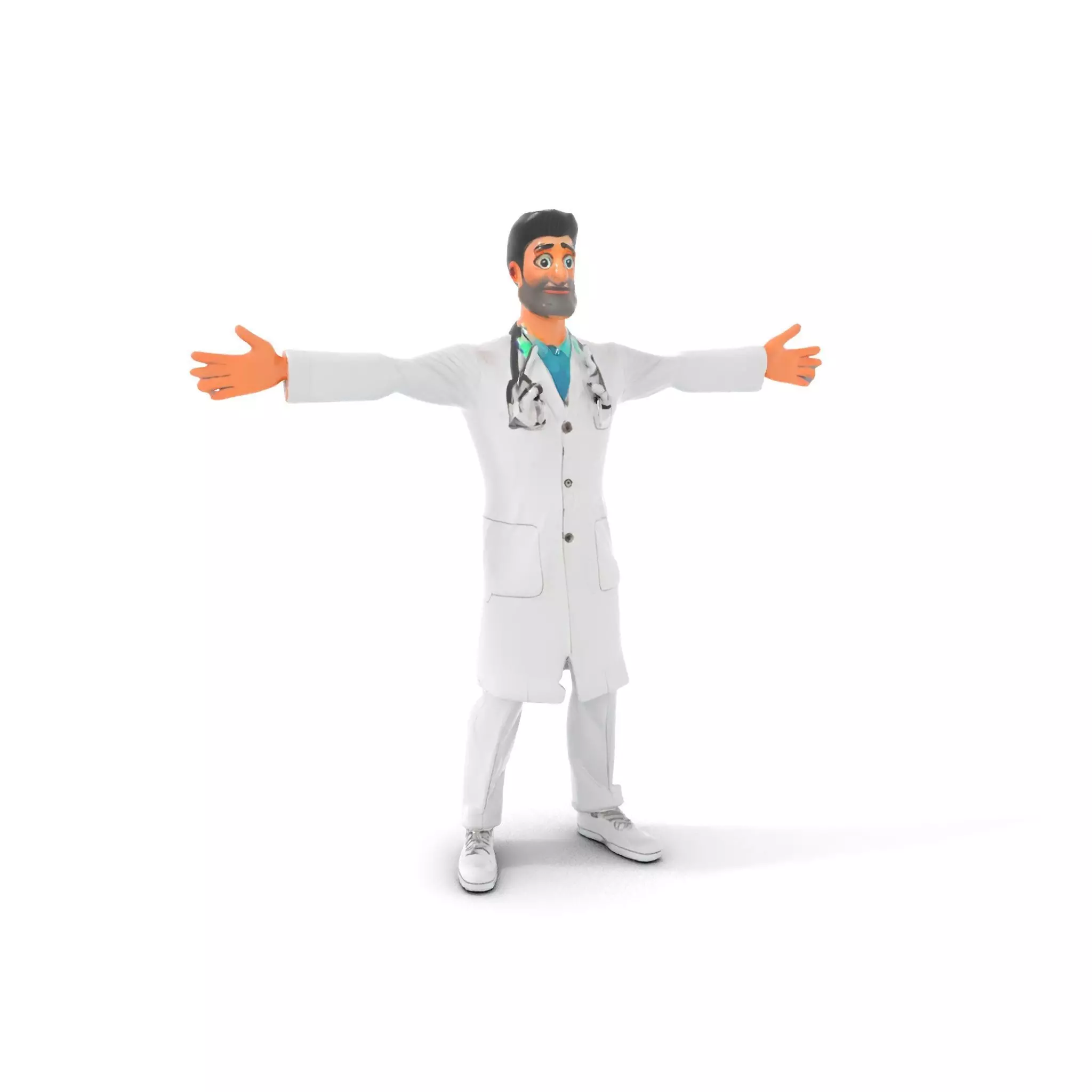 Doctor Character Model Pack with PBR Textures Low-poly 3D model_0