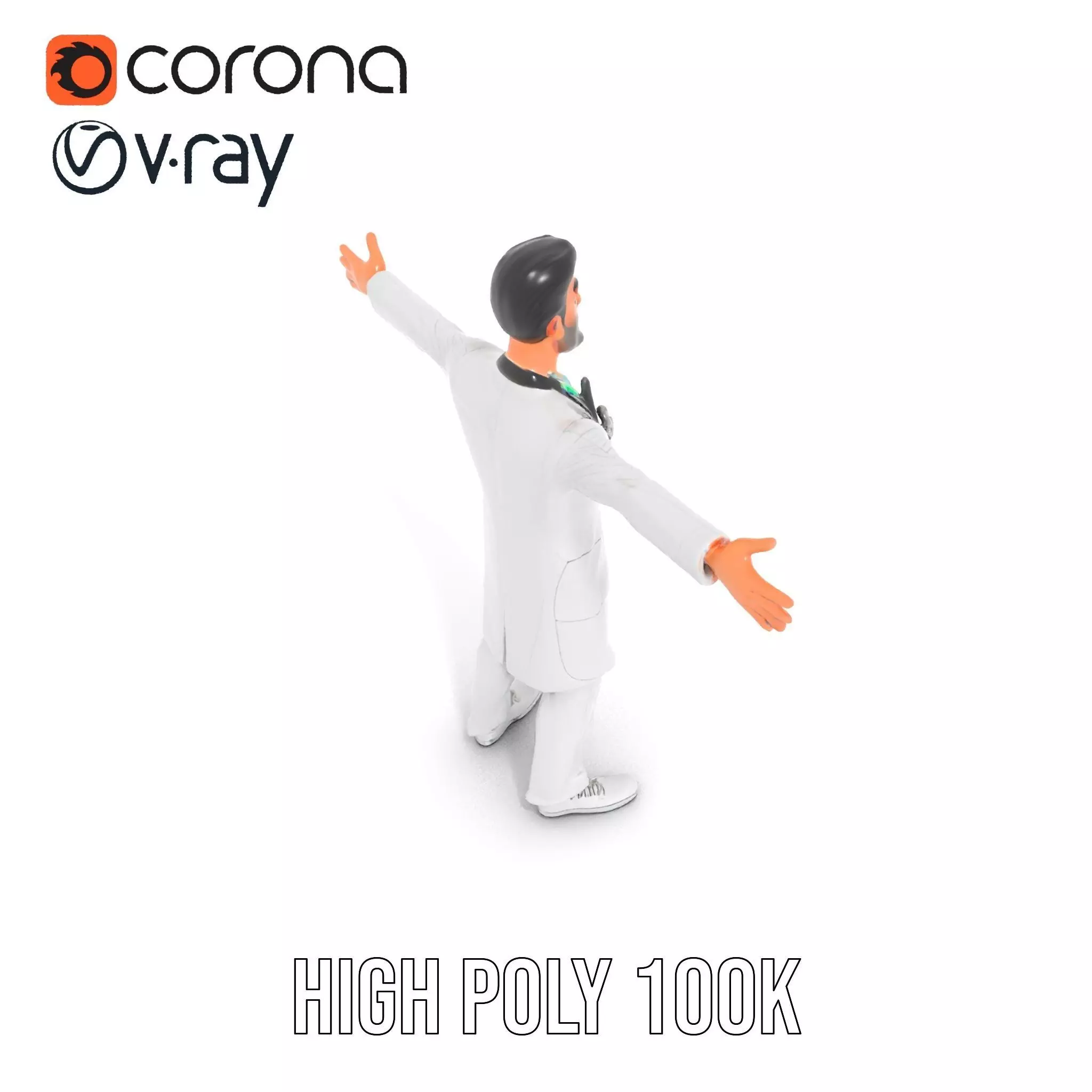 Doctor Character Model Pack with PBR Textures Low-poly 3D model_18