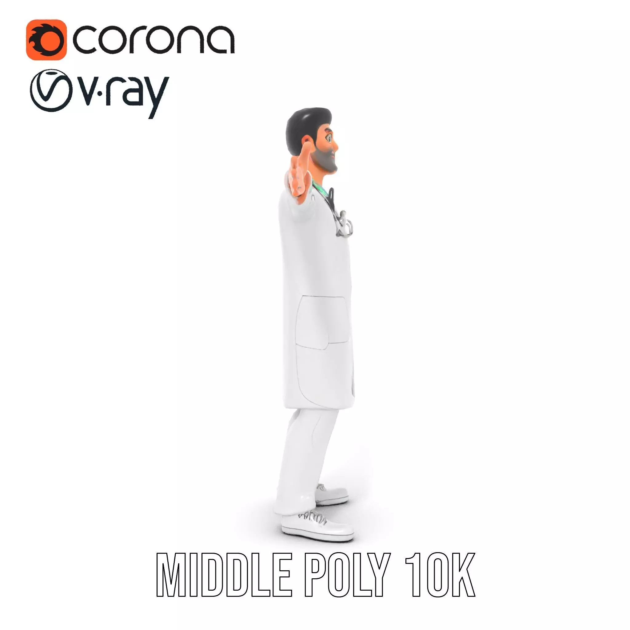 Doctor Character Model Pack with PBR Textures Low-poly 3D model_6