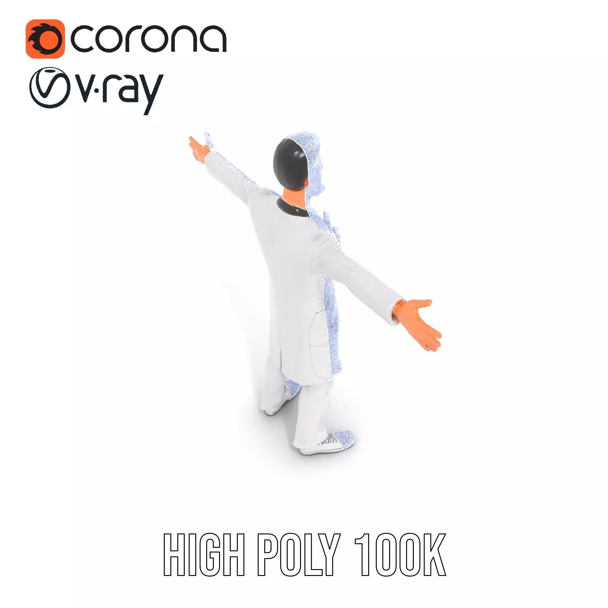 Doctor Character Model Pack with PBR Textures Low-poly 3D model_33