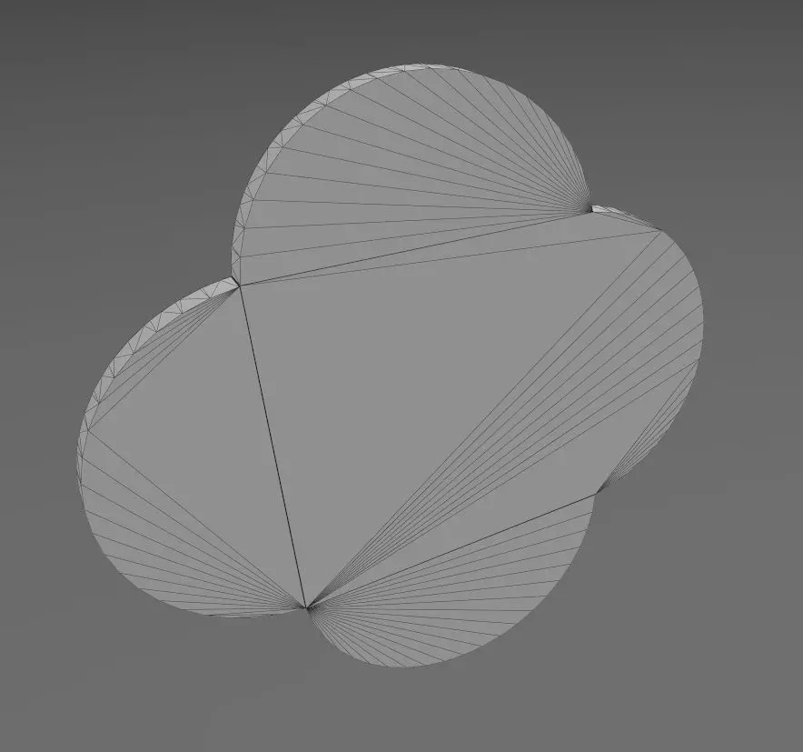 Carved beaded gothic clover rosette applique relief 3D print model_13