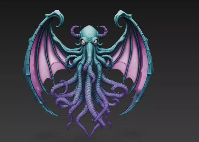 Cthulhu Low-poly 3D model