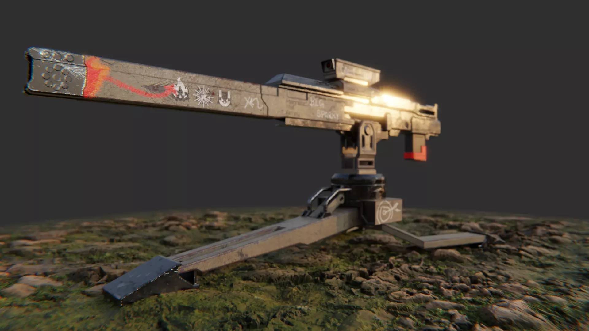 Mounted Railgun 3D model_2