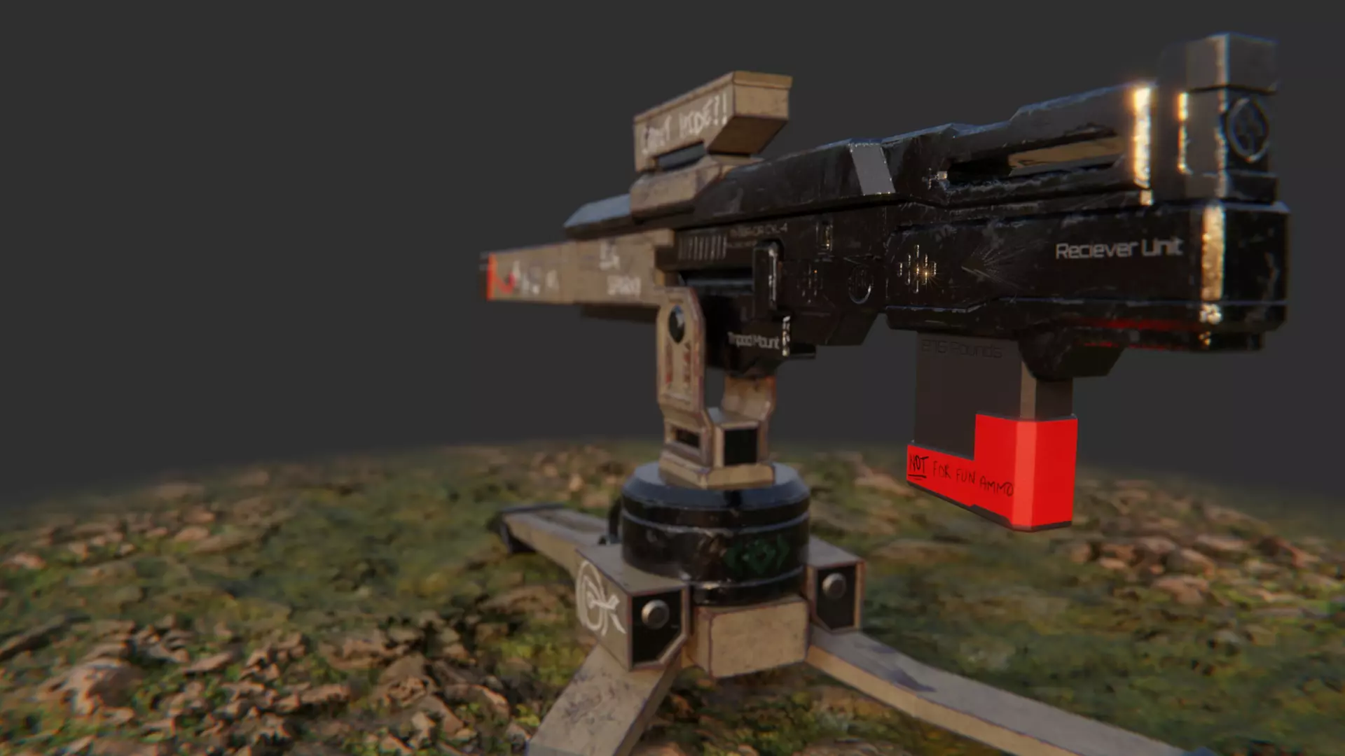 Mounted Railgun 3D model_3