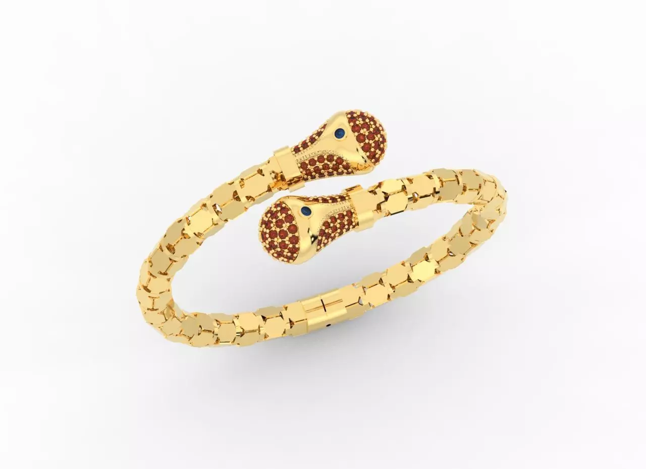 Clamp spring bracelet locked gold  3D print model_0